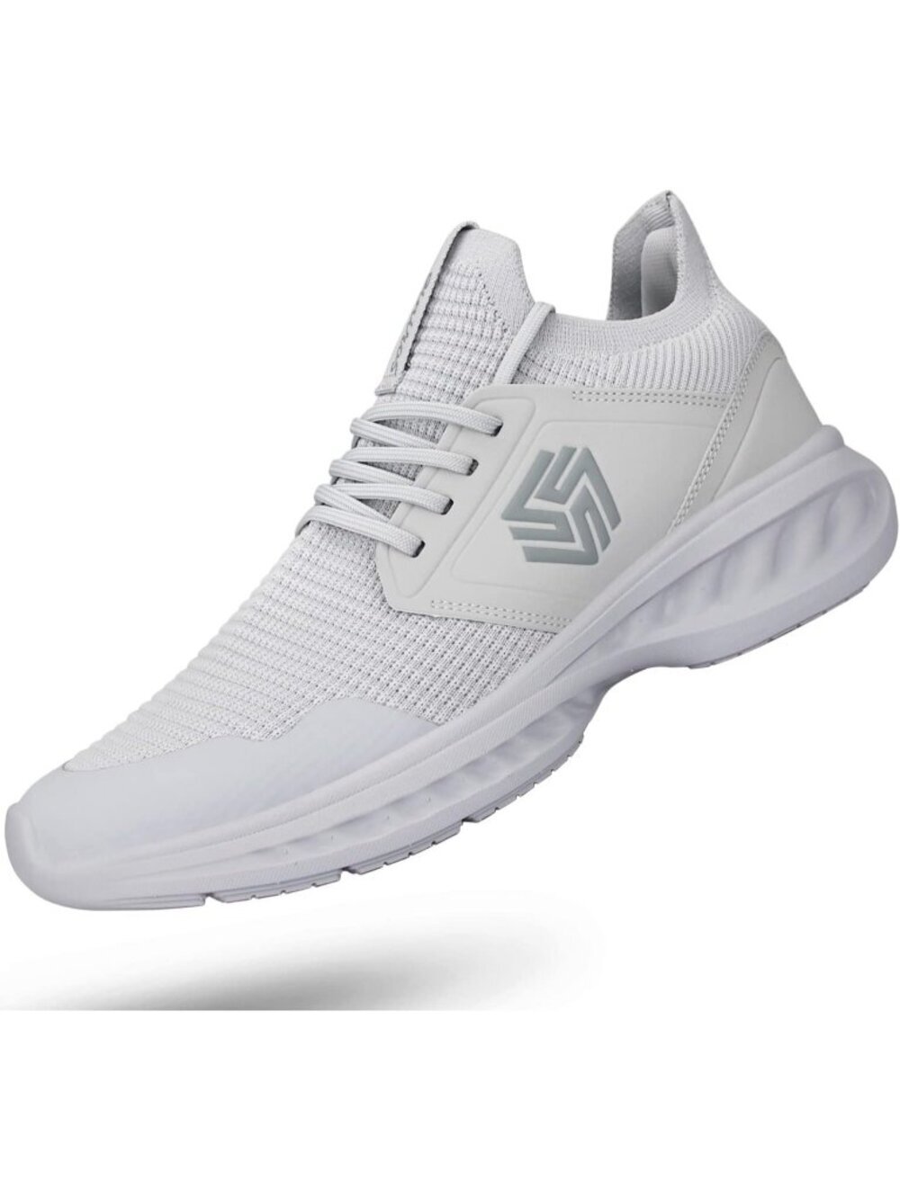 Men's Light Grey Breathable Pull-On Workout Lightweight Slip On Walking Sneaker